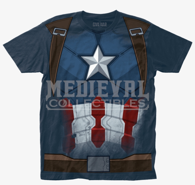 Captain America Civil War Suit T Shirt - Captain America, transparent png