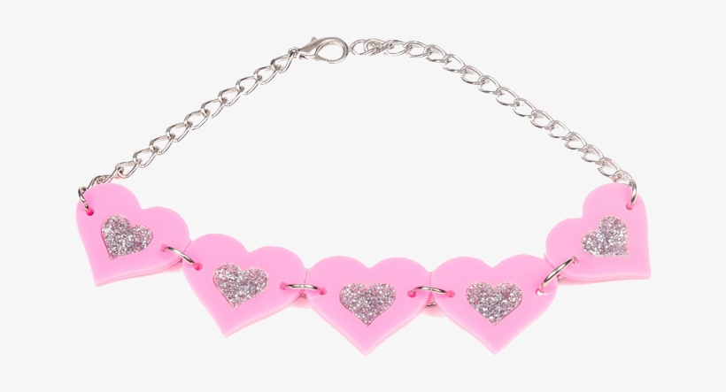 Pink Heart Breaker Choker - Chain, transparent png