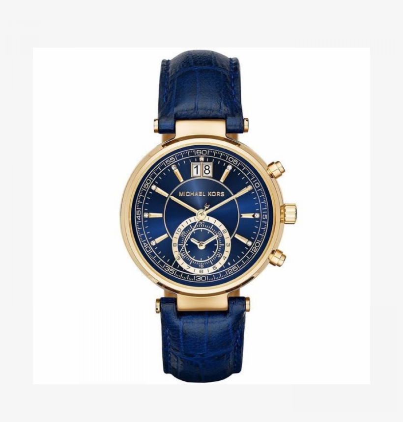 Michael Kors Blue Leather Watch, transparent png