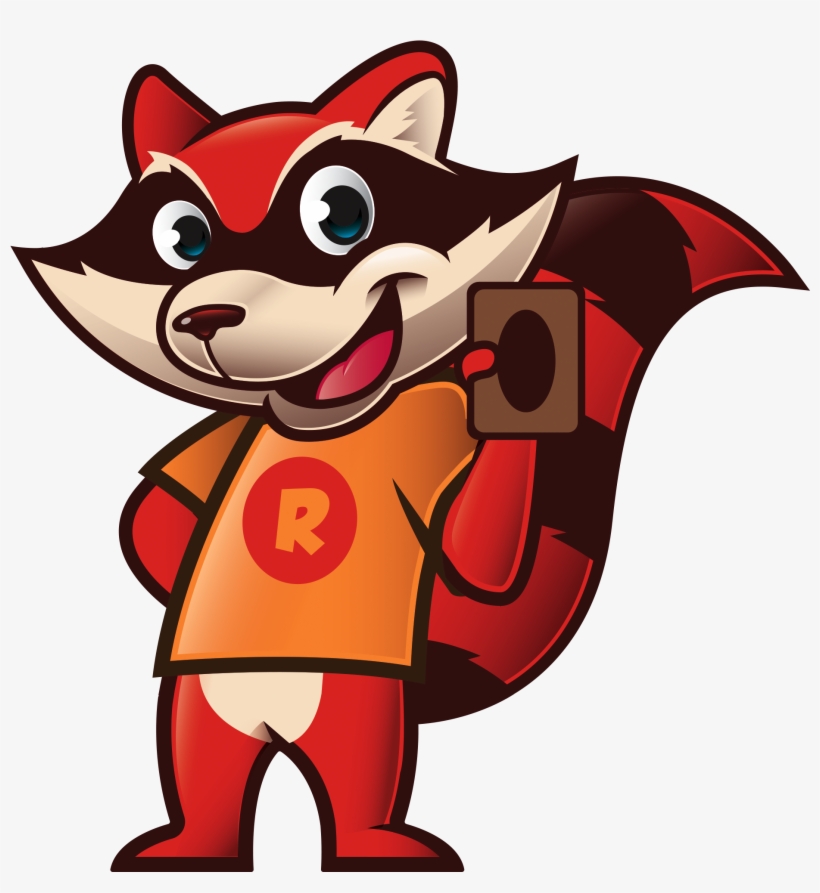 Red Raccoon Cartoon, transparent png