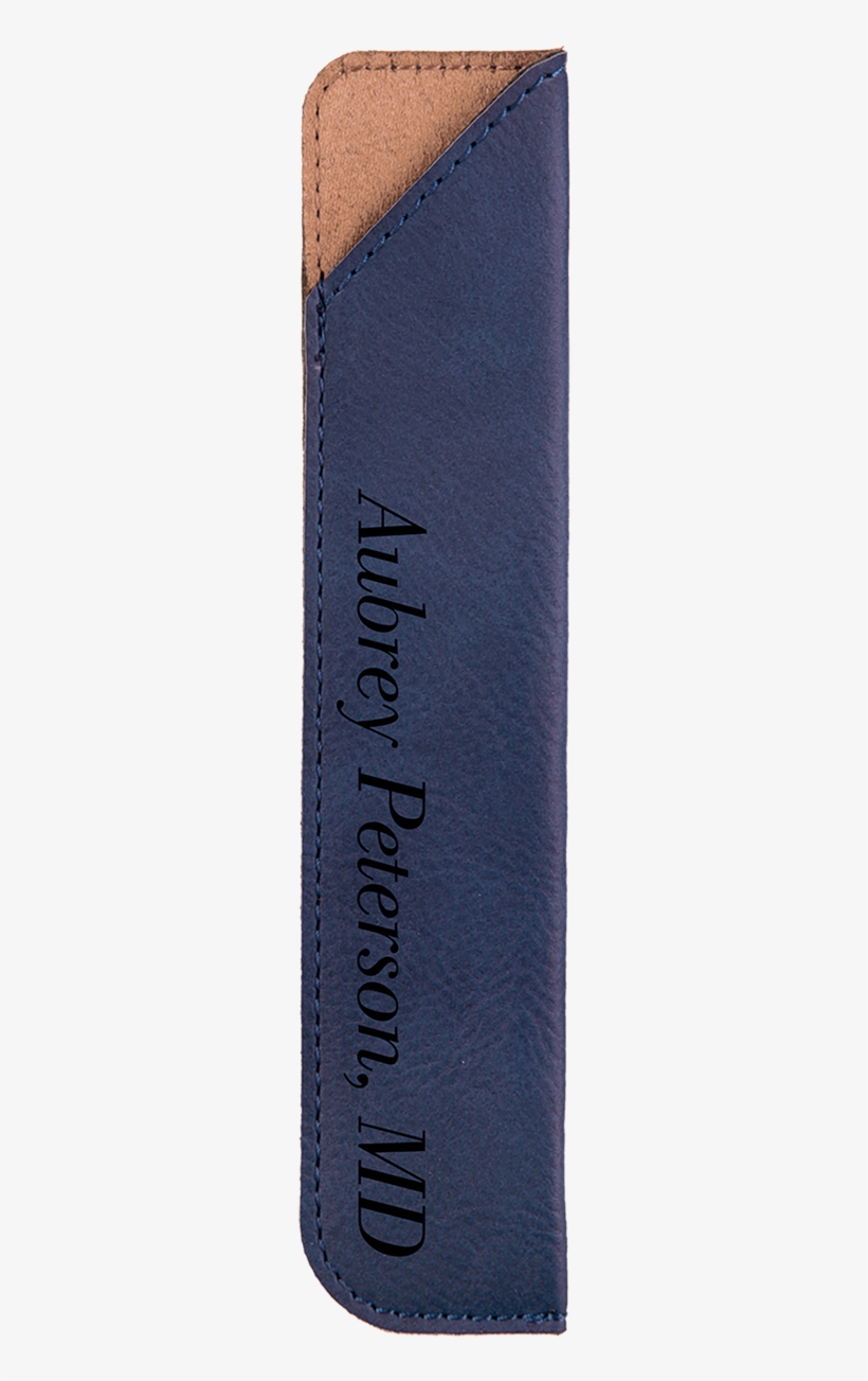 Blue Leatherette Pen Sleeve With Custom Laser Engraving - Strap, transparent png