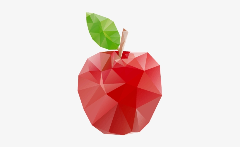 Free Apple Low Polygonal Vector File - Apple, transparent png