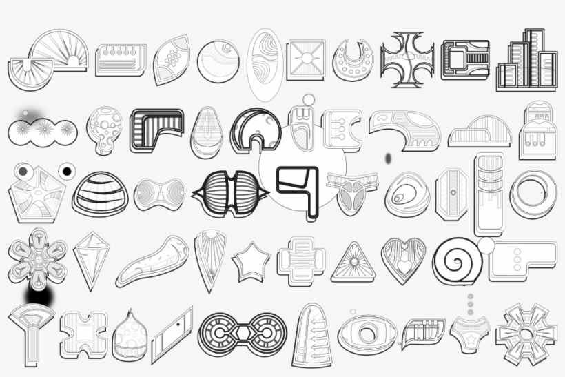 Abstract Shapes With Patterns Black White Clipartist - Monochrome, transparent png