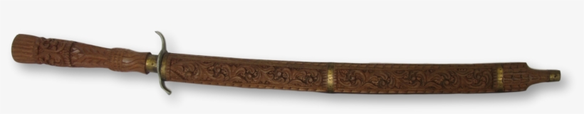 Vintage Carved Teak Dha Sword - Teak, transparent png