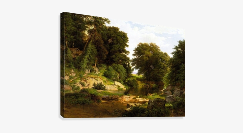 Woodland Brook Canvas Print - Woodland Brook William Trost Richards, transparent png