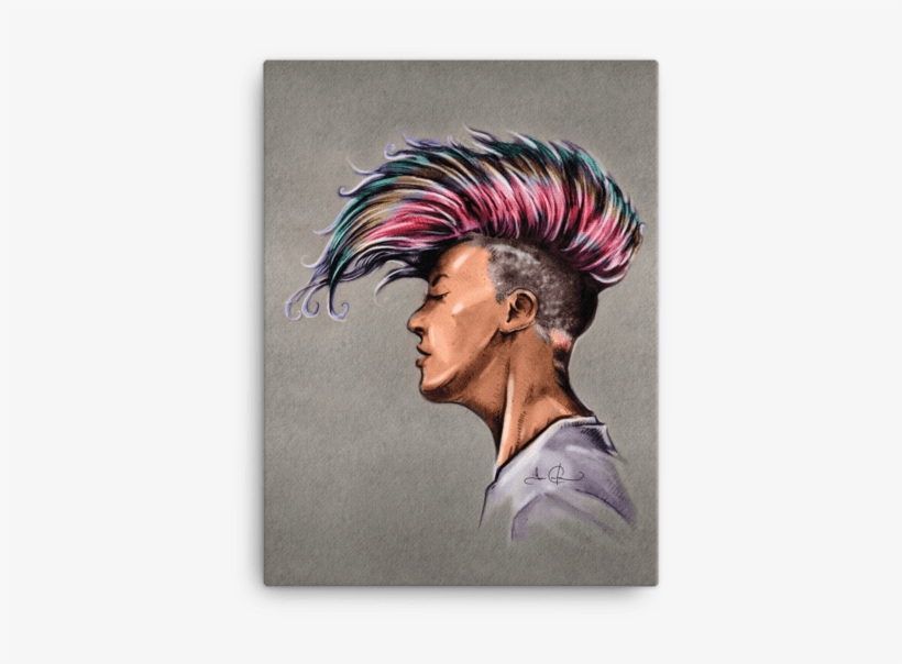 Punk Rock Colorful Girl Canvas - Illustration, transparent png