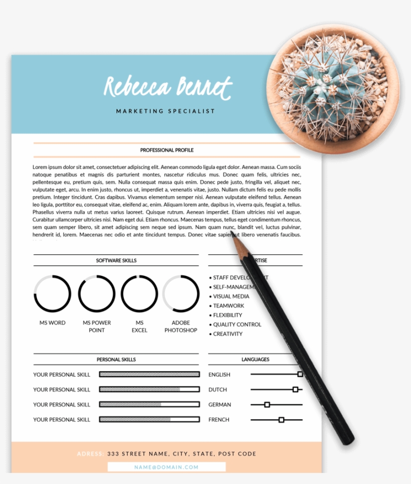Example Of A Resume Template With Circles Of Competences - Template, transparent png
