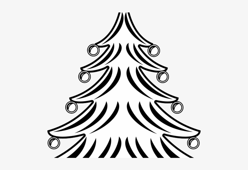 Drawn Christmas Lights Black And White - Christmas Tree 4 Shower Curtain, transparent png