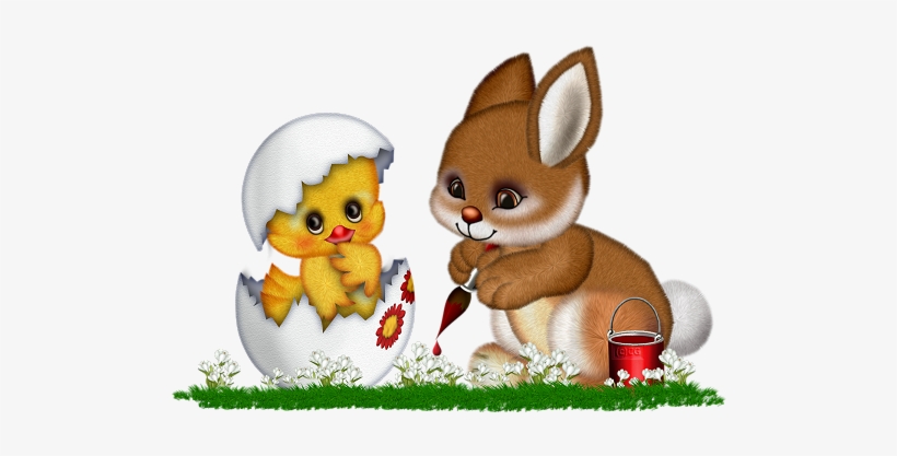 Easter Bunny Chicken Eggs, transparent png