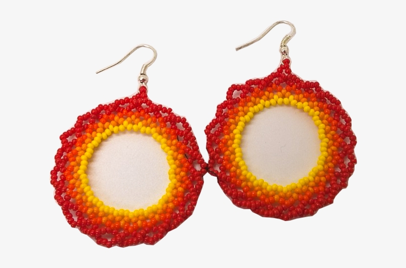 Aretes Circulo Fuego Rojo - Red, transparent png