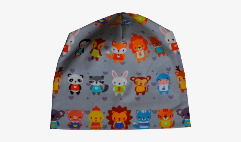 Wrinkled Beanie For Kids, Little Animals - Jersey, transparent png