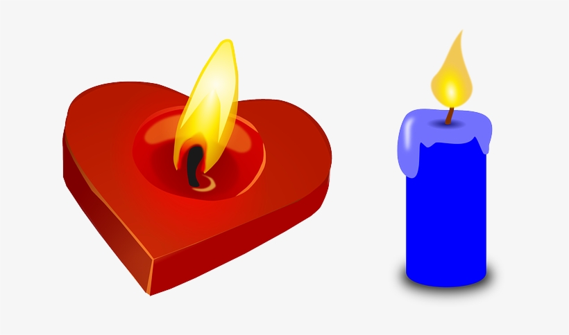 Candle, Heart, Valentine, Red, Light, Blue, Burning - Heart Candle Shower Curtain, transparent png