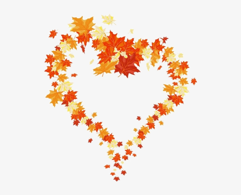 Clipart Pumpkin Heart - Autumn Leaf Heart Png, transparent png