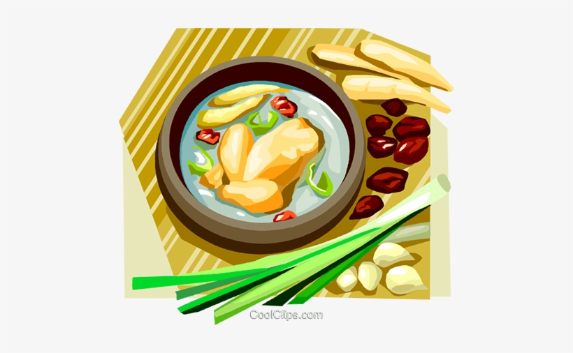 Korean Food Ginseng Chicken In Broth Royalty Free Vector - Cooking, transparent png