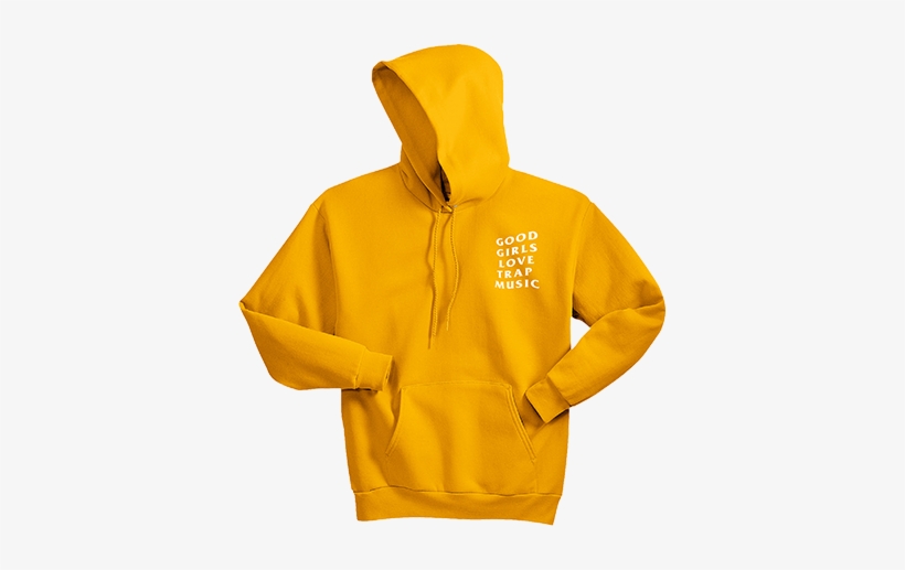 Yellow Hoodie With Small White Logo Front / Big White - Carolina Blue Hanes Hoodie, transparent png