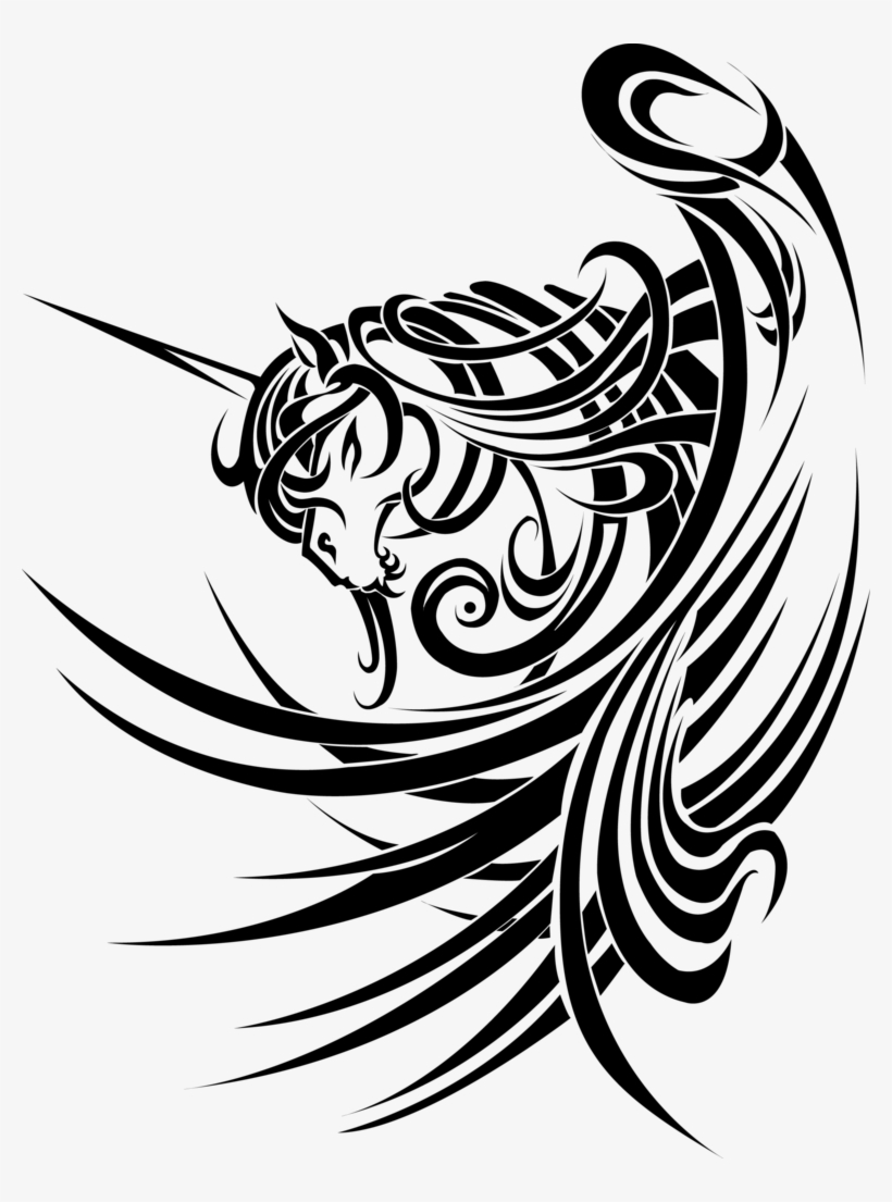 Unicorn By Saki Blackwing On Deviantart Pinterest - Tribal Unicorn Png, transparent png