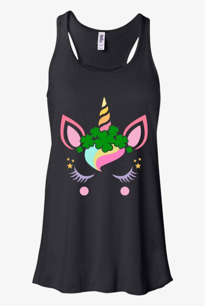 St Patrick's Day Leprechaun Unicorn Face - Keep Calm And Walk A French Bulldog Flowy Tank Top., transparent png