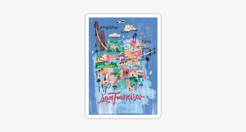 San Francisco Illustrated Map By Francisco Martins - Illustrated Map Of San Francisco, transparent png