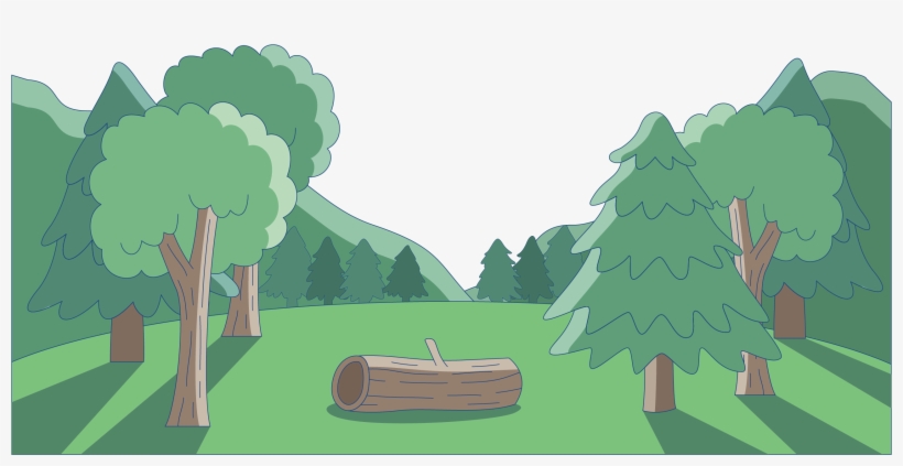 Tree Forest Green Vector Map Of The - Trees Forest Illustration Png Hd, transparent png