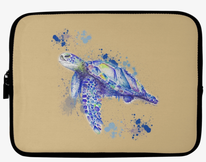Watercolor Sea Turtle Laptop Sleeves - Watercolor Painting, transparent png