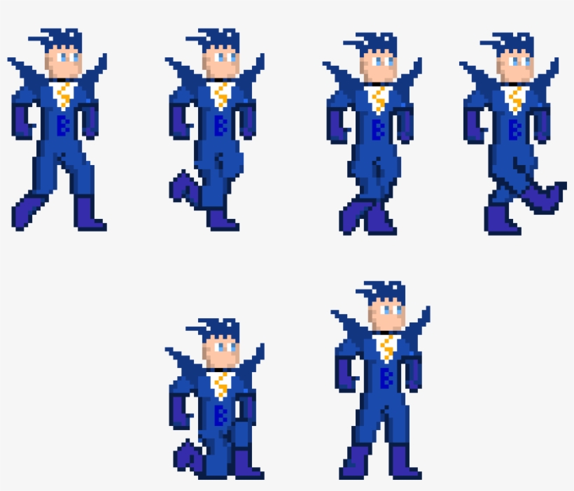 Player Blue Lightning Walk Cycle - Pixel Art Walk Cycle, transparent png