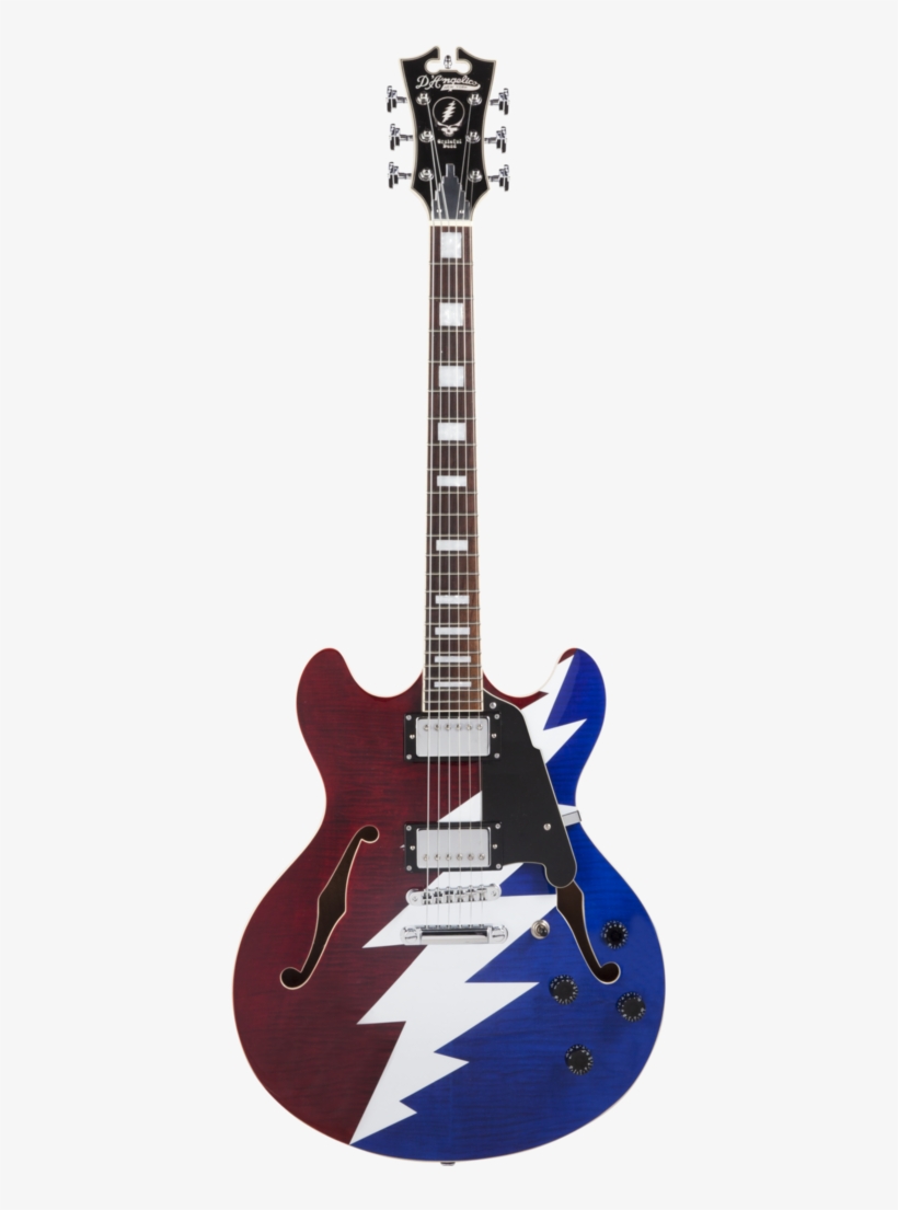 D'angelico Premier Dc Grateful Dead Red/white/blue - Dangelico Premier Grateful Dead Signature Dc Electric, transparent png