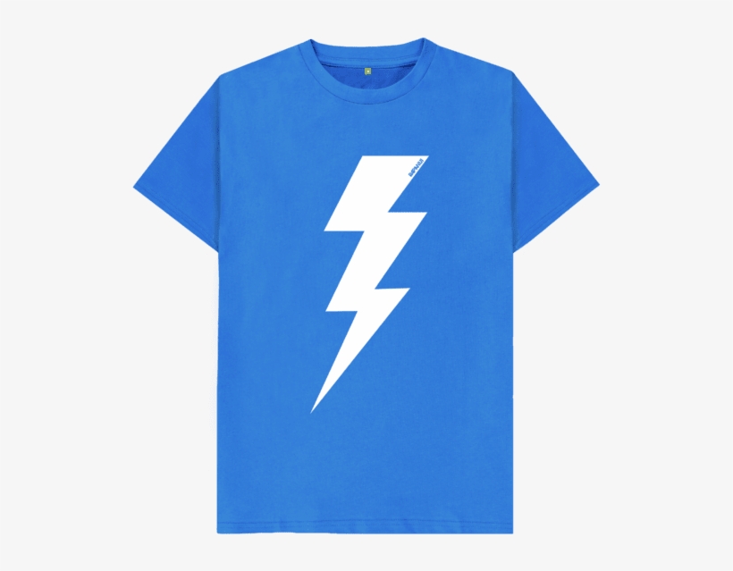 Bright Blue Lightning Bolt T-shirt - T-shirt, transparent png