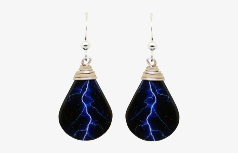 Blue Lightning - Earrings, transparent png