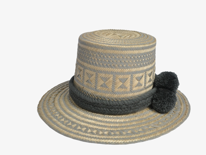 Lazo Straw Hat With Pom Poms Hatband - Straw, transparent png