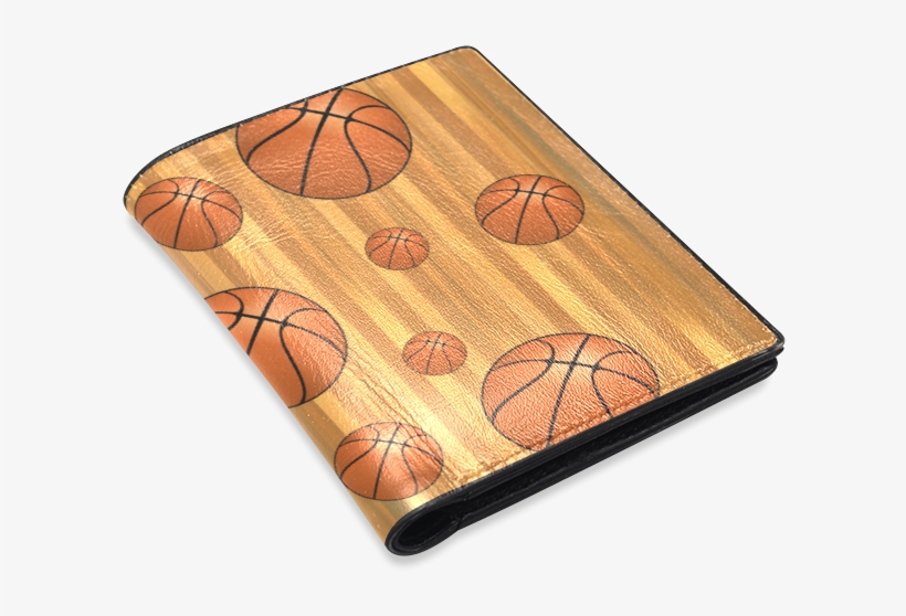 Basketballs With Wood Background Men's Leather Wallet - Plywood, transparent png