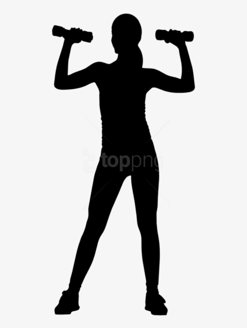 Free Png Girl With Dumbbells Silhouette Png Png - Dumbbells Clipart, transparent png