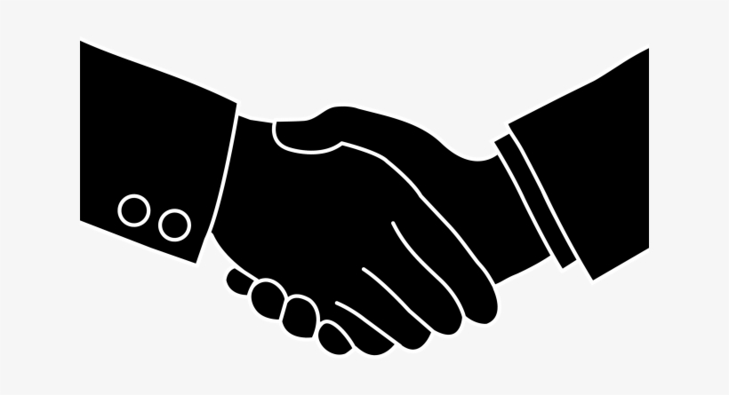 Hand Clipart Silhouette - Handshake Png, transparent png
