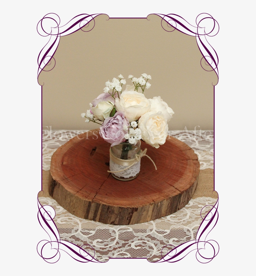 Lilac Mauve And Cream Peony And Baby's Breath Rustic - Bridesmaid Peony And Roses Bouquets, transparent png