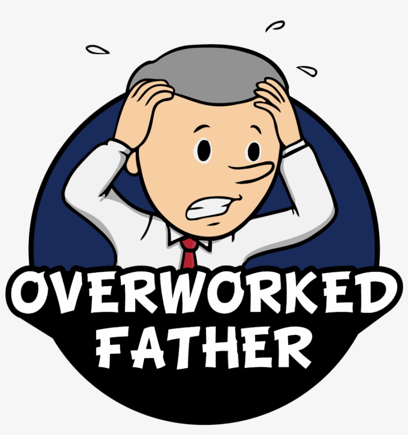 Overworked Father - Cartoon, transparent png