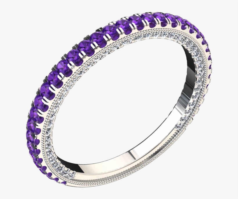 Modern Style Amethyst And Diamond Ring In 14k Gold - Bangle, transparent png