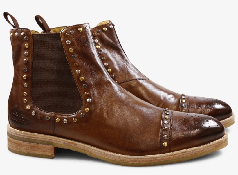 Ankle Boots Tom 1 Milano Tobacco Mixed Rivets Elastic - Chelsea Boot, transparent png