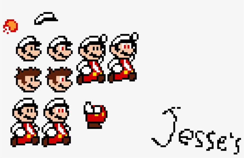 Jesse's Custom Fire Mario Sprites - Cartoon, transparent png