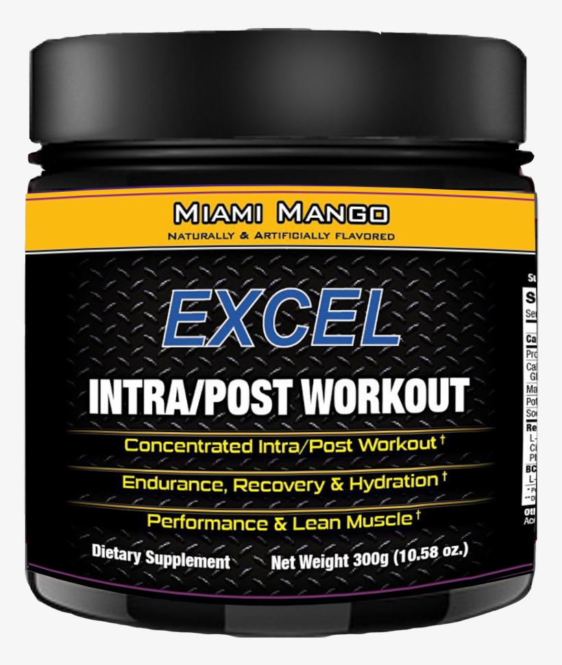 Excel Intra/post Workout/ Recovery 53 Serving Per Bottle - Leather, transparent png