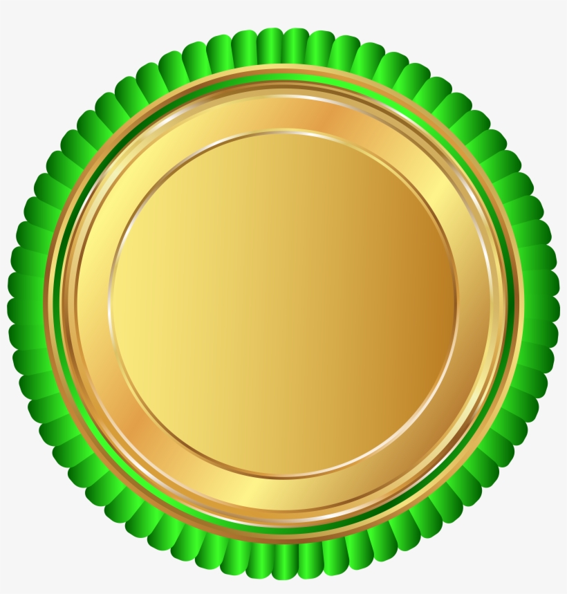 Gold Green Seal Badge Png Clip Image Gallery - Gold & Green Seal Png, transparent png