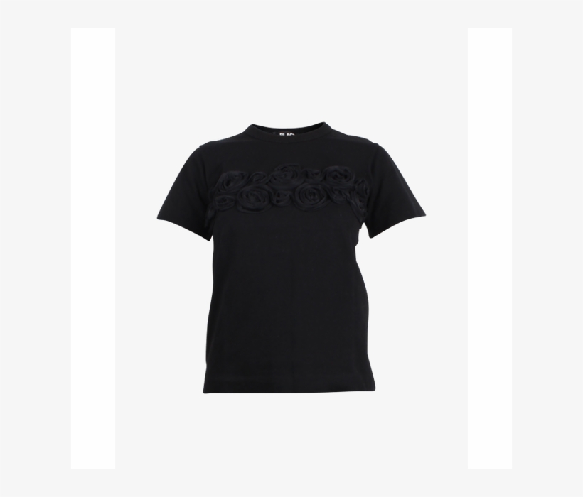 Comme Des Garcons Black T-shirt With Flower - Shirt, transparent png