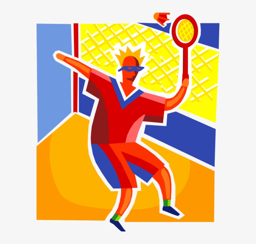 Vector Illustration Of Sport Of Badminton Player Swings, transparent png