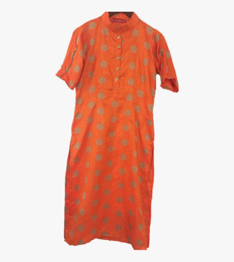 Golden Silk Kurti - Polka Dot, transparent png
