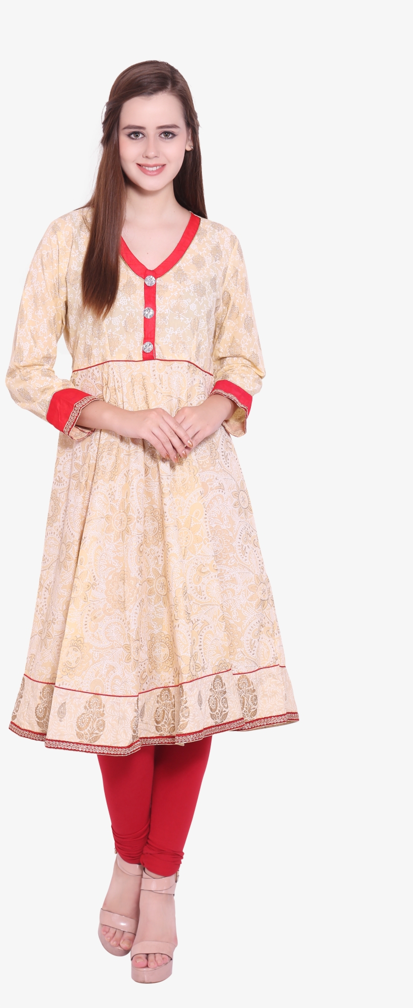 Belomoda Party Wear 3/4th Sleeve Khadi Print Women's - Lace, transparent png