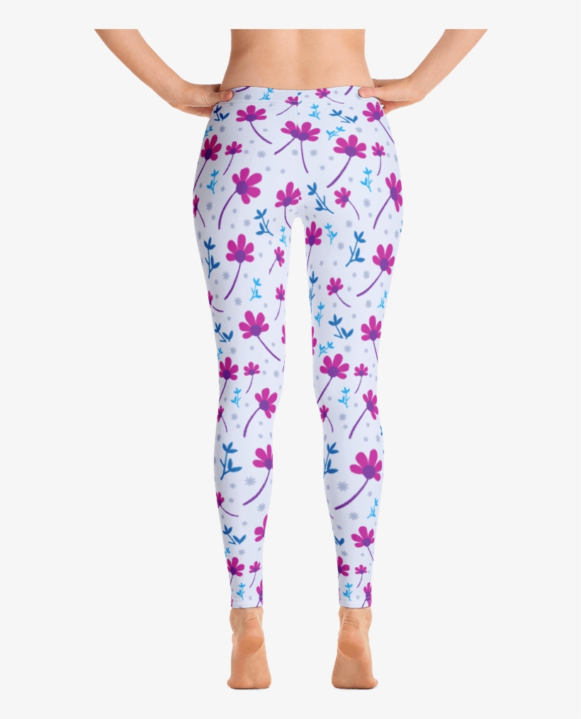 Floral Pattern Light And Blue Leggings - Leggings, transparent png