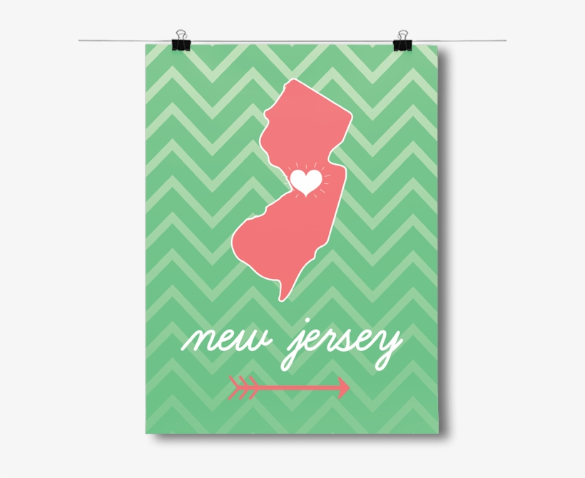 New Jersey State Chevron Pattern - Greeting Card, transparent png