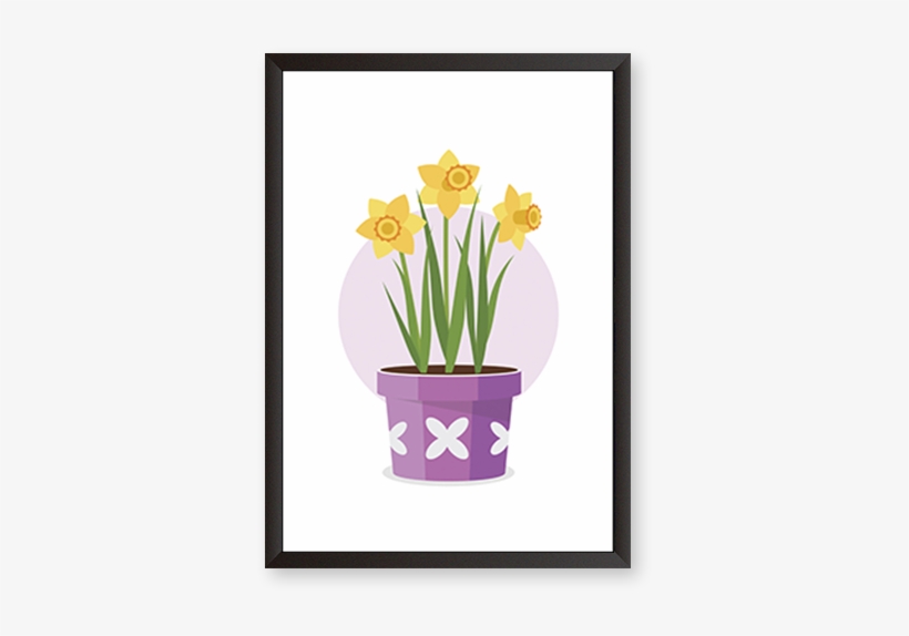 Colorful Flower Pot - Narcissus, transparent png