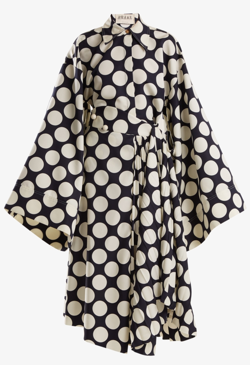 A - W - A - K - E - Mode Polka-dot Print Pleated Dress - Checkered Shirt, transparent png
