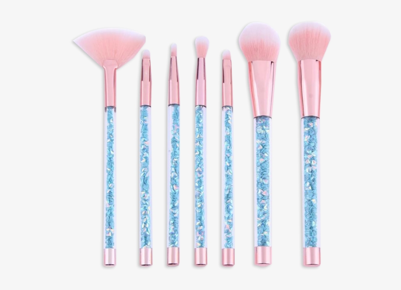 Mermaid Glitter 7 Piece Makeup Brush Set - Makeup Brushes, transparent png