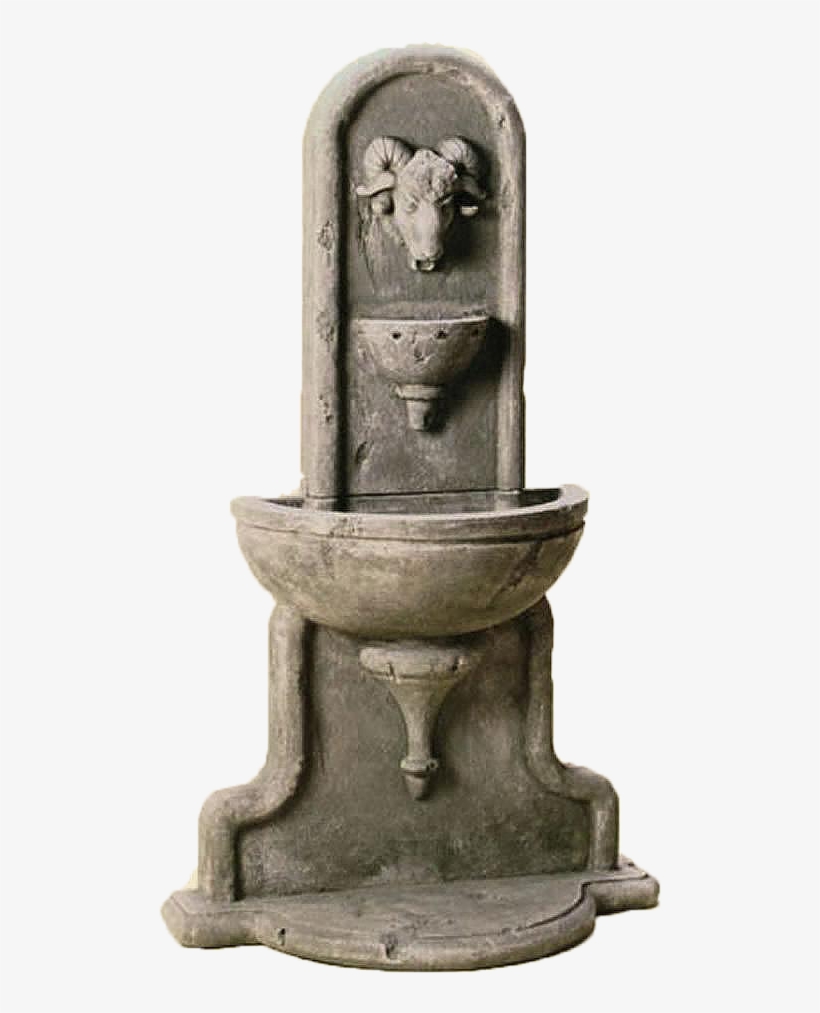 The Ram Wall Outdoor Water Fountain Features Water - Antique, transparent png