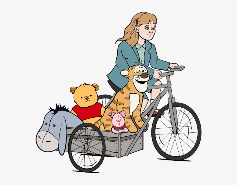 Madeline Widing Her Bicycle With Winnie The Pooh, Piglet, - Christopher Robin 2018 Madeline Robin, transparent png